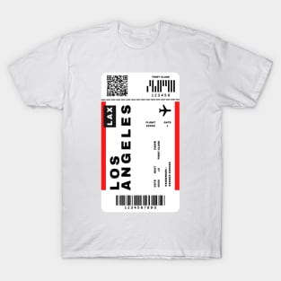 Los Angeles Boarding Pass California Destination Ticket T-Shirt